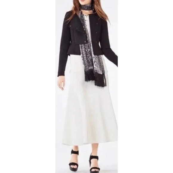 Bcbgmaxazria Jaymes Peplum Blazer Moto Jacket Black - Picture 2 of 7